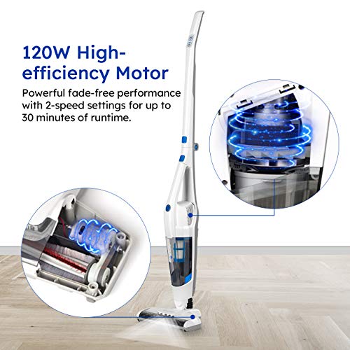 Vacmaster Cordless Handheld & Stick Vacuum Cleaner White 2-in-1 Lightweight