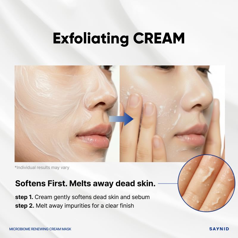 Microbiome Renewing Cream Mask for Pore Care & Glass Skin Effect - Gentle Exfoliating Face Mask, 100ml