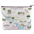 WZMPA Washington DC City Map Cosmetic Bag - Travel Souvenir Gift - Long Distance Relationship Makeup Zipper Pouch Bag