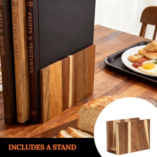 Book Shaped Cutting Board Set with Stand - Acacia Wood, 3 Pieces, Variation 1