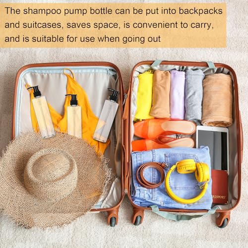 Thyle 20 Pcs Plastic Pump Dispenser Bottle 8 oz Refillable Plastic Bottles Bulk Lotion Container Travel Lock Empty container for Shampoo Massage Oil Dispensing (Clear)