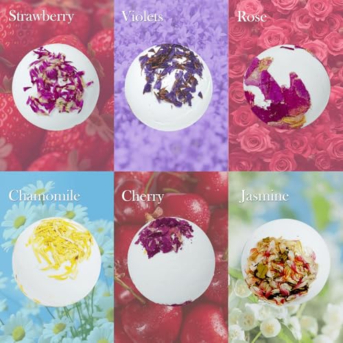 Persidra 12 Pack Large Flower Bath Bombs - 2.82 oz Spa Gift Set with Dried Petals