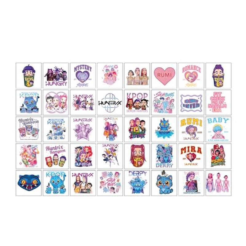 40Pcs Korean Idol Demon Hunters Temporary Tattoos for kids,Goodie Bag Stuffers Party Supplies Birthday Decoration Gifts for Girl Boys Home Activity Class Prizes Carnival Christmas Rewards