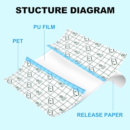 Autdor 10 Rolls Tattoo Aftercare Bandages - Waterproof Transparent Film Wraps, 2/4/6/8/10 Inch x 2.2 Yard - Mix 10pcs