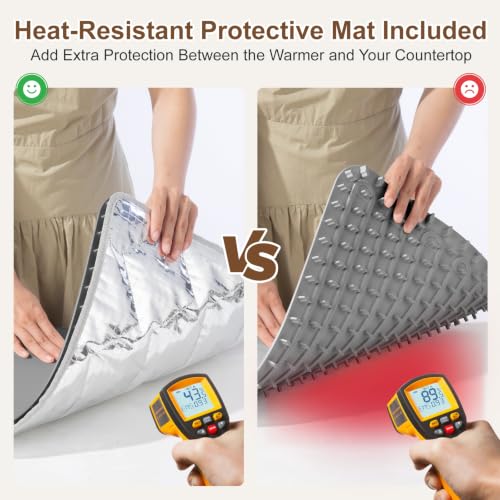 Gray Extra Large Food Warming Mat 47.2x15 inches 700W Electric Buffet Warmer