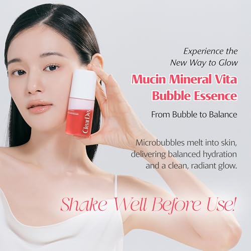 ClearDea Mucin Mineral Vita Bubble Essence Duo with Micro-Bubble Formula & 2-in-1 Toner Serum – Glass Skin, 2.03 Fl Oz (Variation 1)
