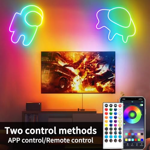 132FT RGB LED Neon Lights Strip with App Remote Waterproof Flexible Rope Lights for Bedroom & Outdoor Decor