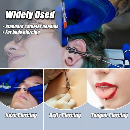 Catheter Piercing Needles Set 50Pcs Mixed Sizes 14G 16G 18G 20G 22G - Surgical Steel