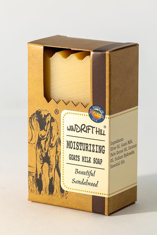 Windrift Hill Moisturizing Goat's Milk Soap - Sandalwood Scent, 3 Pack