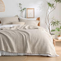 Light Beige King Size Quilt Set with Pillow Shams - All-Season Bedding Coverlet
