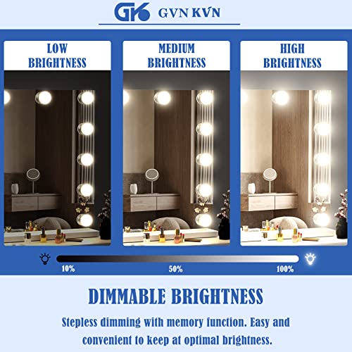 Gvnkvn 18 Bulb White Hollywood Vanity Mirror 32x24 with LED Lights, Touch Control, USB & Type-C Charging