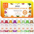 64 Pack SPF 30 Lip Balm Set - 8 Flavors, Bulk Lip Sunscreen with Variation 1 Pack of 64