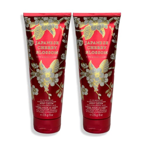 Bath & Body Works Japanese Cherry Blossom Body Cream 8 Oz 2 Pack - Hydrating Gift Set for Women