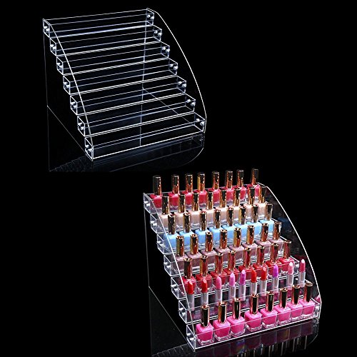 7 Tiers Acrylic Nail Polish & Lipstick Organizer Display Stand - Wide Tall Floor Model