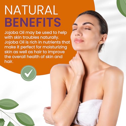 Cocojojo Organic Jojoba Oil 32 Fl Oz - Pure Cold Pressed Moisturizer for Hair & Skin