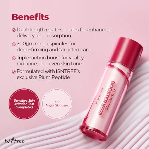 ISNTREE Plum Peptide Booster 2000s ? Firming & Hydrating Serum with Vegan Collagen & 5 Peptides ? Korean Skincare ? 50ml / 1.69 fl oz