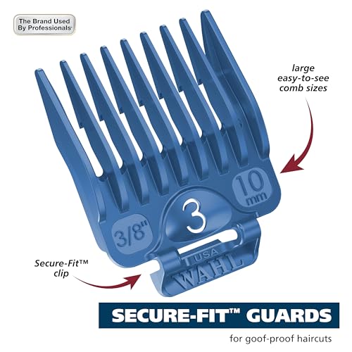 Color Coded Clipper Guard Set - 14 Piece Hair Cutting Guide with Organizer - Wahl Compatible