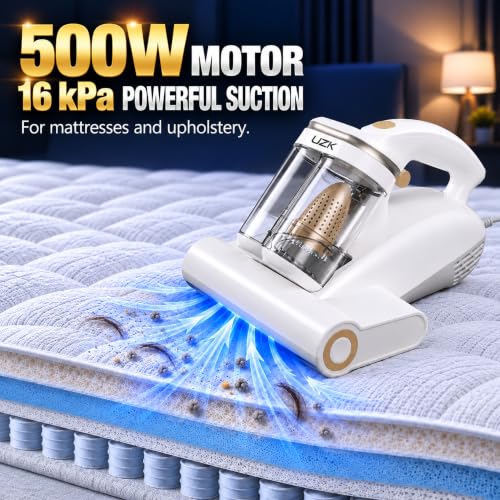 Powerful Handheld Mattress Vacuum Cleaner with UV-C Light & HEPA Filter