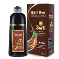 IIIMEIDU Dark Brown Hair Dye Shampoo 3-in-1 for Men Women, Gray Coverage