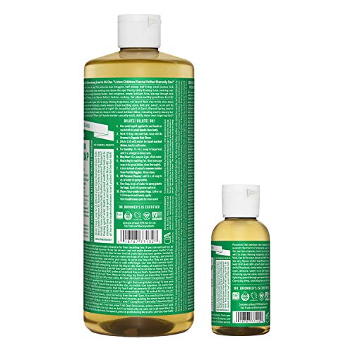 Almond Liquid Hand & Body Soap Set - Organic, Fair Trade, 32 oz & Travel Bottle