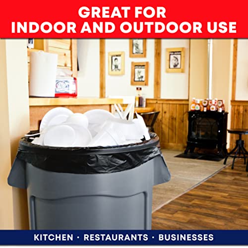 Heavy Duty 55-60 Gallon Trash Bags - 150 Pack Large Black Garbage Bags for Yard & Outdoor Waste - Tasker