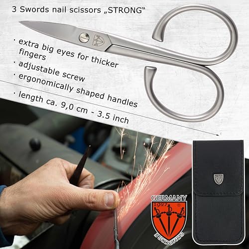Nail Scissors - Curved Stainless Steel Manicure & Pedicure Tool - Strong & Sharp with Case - Variation: Nail Scissors