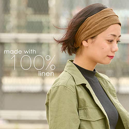 Burgundy Linen Head Band for Women and Men - Stylish & Comfortable Headwrap - 1 Pack