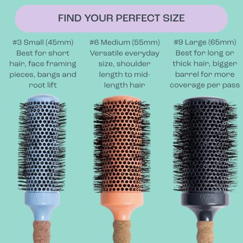 Dom Dom Ceramic Round Hair Brush - Large 2.55-Inch Vented Blowout Brush