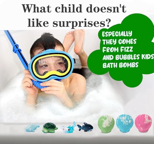 Blue Kids Bath Bombs with Surprise Marine Animals - 20 Pack, 1 Ounce Each, Gift Set