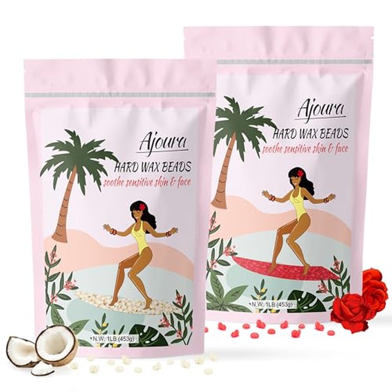 1 lb cream wax beads & 1 lb rose hard wax