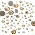 144 PCS Swarovski Flatbacks Crystal Gold Shadow Assorted Sizes for Crafts
