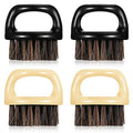 4 Pcs Knuckle Brush for Men Barber Brush, Fade Brushes, Face and Neck Brushes, Mustache and Hair Supplies, Essential Barber Tool for Professional Barbering and Grooming Services(Black and White)