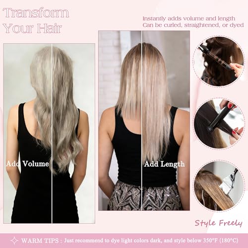 Tape in Hair Extensions 18 Inch Blonde Highlighted P18/613 - Seamless & Natural Look