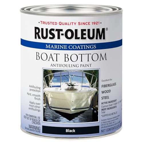 Marine Antifouling Paint for Boat Bottoms - Flat Black, 110 sq ft Cover, Copper Release