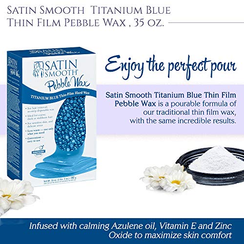 Blue Pebble Hard Wax Beads for Hair Removal - Satin Smooth 35 oz