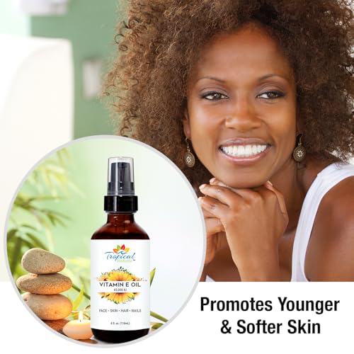 Organic Vitamin E Oil for Skin, Hair & Scar Treatment - 4 fl oz, 43,000 IU