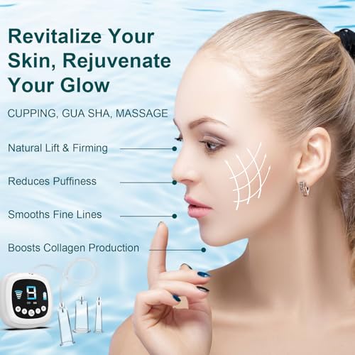 Electric Facial Cupping Set with Dual & Single Cups for Rejuvenation