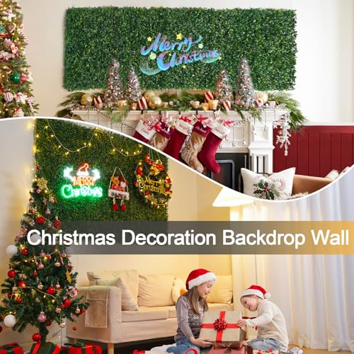 Artificial Grass Wall Panels 24pcs 20x20 Inches Boxwood Hedge for Outdoor Indoor Garden Privacy Fence - Variation 1