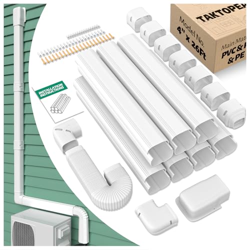 4 Inch 26 Ft Mini Split Line Set Cover AC Pipe Cover Line Hide Kit - Easy DIY