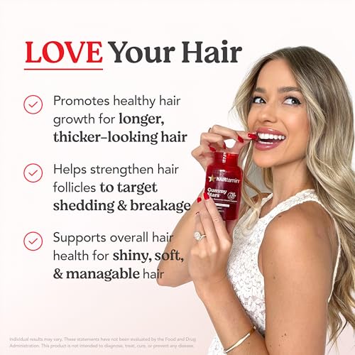 Hairtamin Gummy Stars Hair Vitamins with Biotin 60 Count - 1 Month Supply - Supports Hair Growth & Strength
