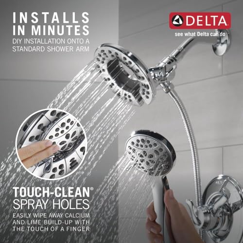 Delta In2ition 2-in-1 Dual Shower Head Chrome 58499 - Handheld & Fixed Spray
