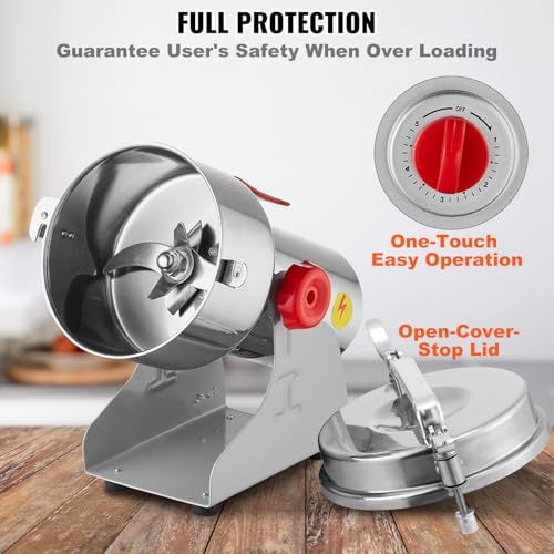VEVOR 1000g Electric Grain Mill Grinder High Speed 3000W Commercial Spice Pulverizer