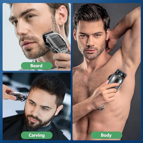 Cordless Professional Hair Clippers for Men with LED Display and 8 Fade Combs
