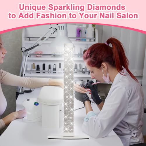 29-Inch Foldable Half Moon Nail Desk Lamp with Phone Holder - Stepless Dimming & Color Temp