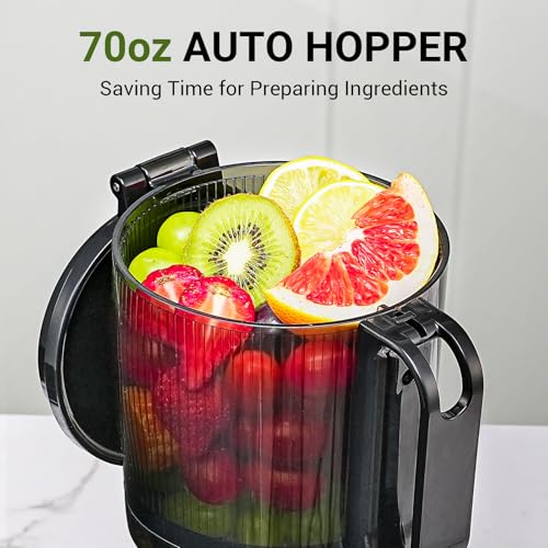 AMZCHEF Cold Press Juicer with 5.8-Inch Wide Mouth Hopper - Black