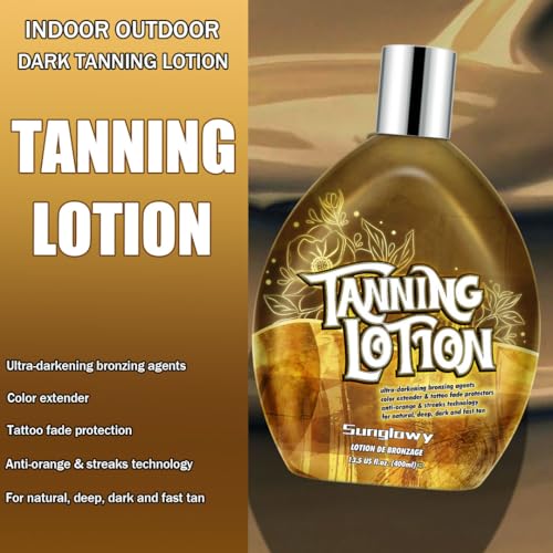 Tanning Bed Lotion With Bronzer And Accelerator, Bronzing Tanning Lotion For Tanning Beds, Sun Tanning Lotion For Outdoor, Mango, Dha-Free, 13.5 Fl.Oz