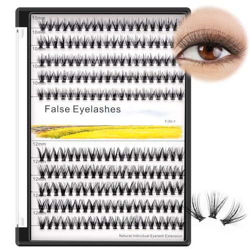 ¡æVayator 10-18mm Mixed Tray Mink Eyelash Extension Natural 3D Russian Volume Faux Eyelashes Individual 20D/30D/40D/50D To Choose 200pcs Clusters Lashes Makeup (20D-10mm+12mm Mixed)