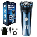 Men's 2-in-1 Electric Rotary Shaver with 4D Floating Heads & Trimmer - Waterproof, USB Rechargeable, LCD Display