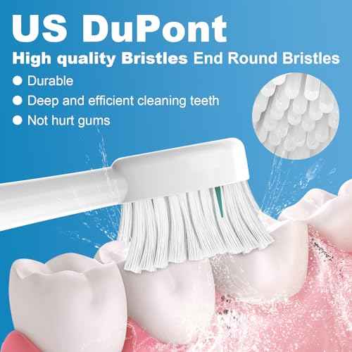 Replacement Brush Heads for WaterPik Sonic-Fusion 2.0 Flossing Toothbrush (SF-03/SF-04) and Sonic-Fusion Flossing Toothbrush (SF-01/SF-02),6 Count White with Covers