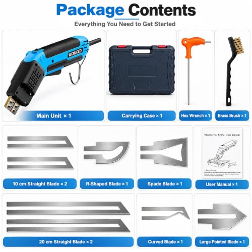 Electric Foam Cutter Hot Knife Set - B-Blue, 200W Styrofoam Cutting Tool Kit for Insulation & Crafting